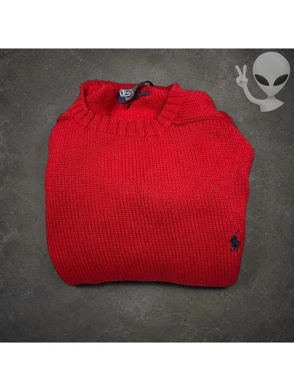 Polo Ralph Lauren Crewneck Knit Sweater Mens XL Red Pullover